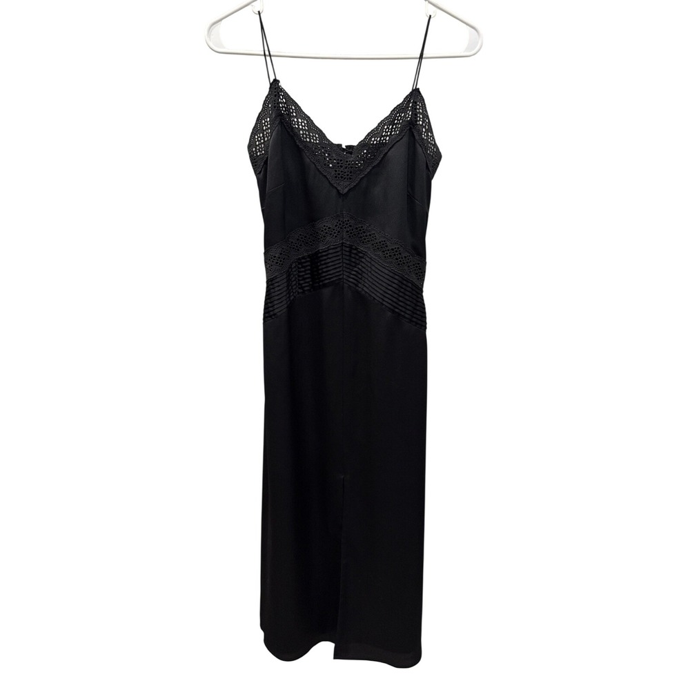 The Westside Midi Dress Womens‎ XS Black Lace Pintuck TW-DR101C
